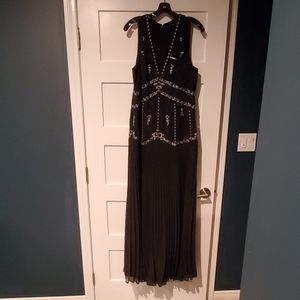 BCBG Max Azria black beaded gown